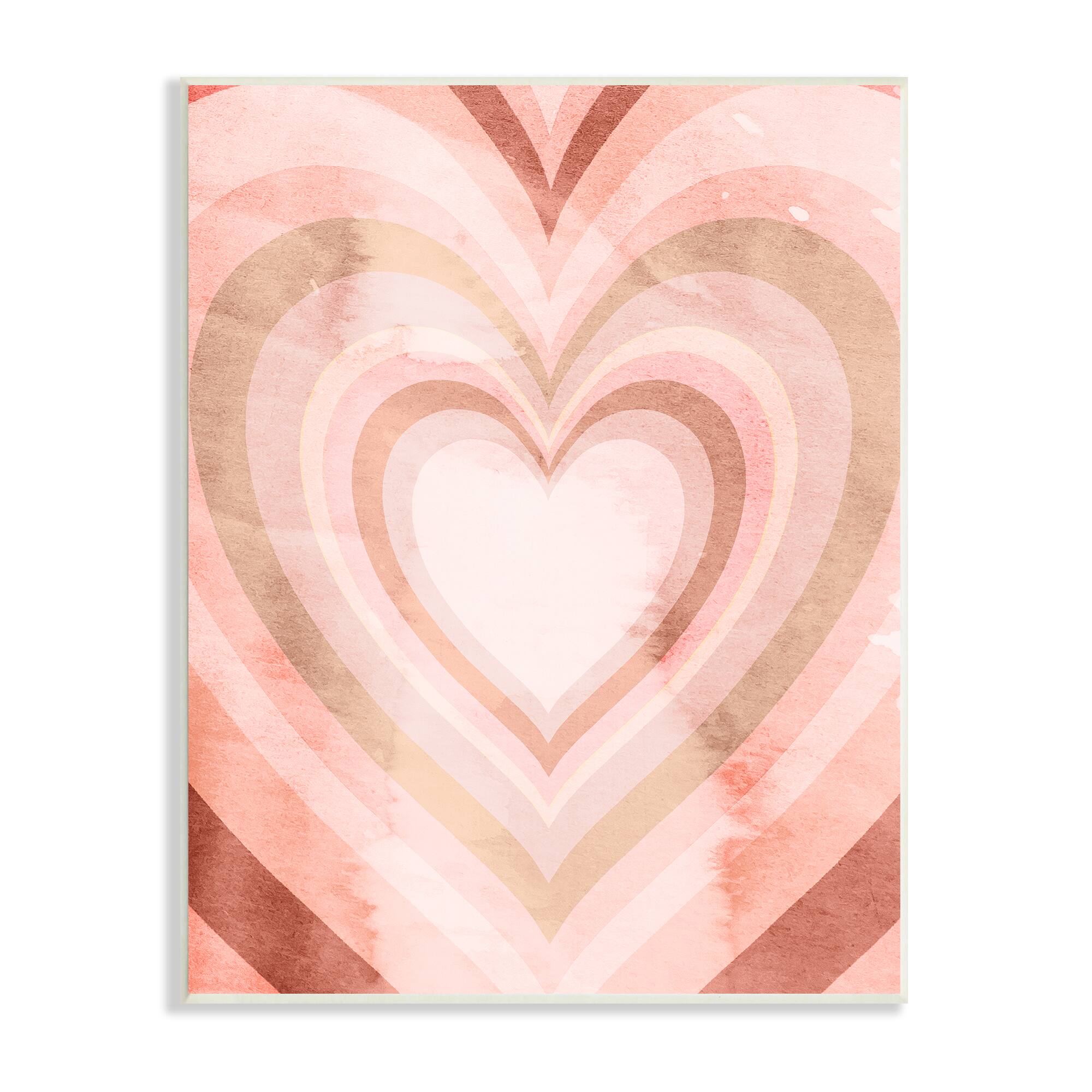Stupell Industries Retro Pink Heart Kaleidoscopic Pop Pattern Wall Plaque